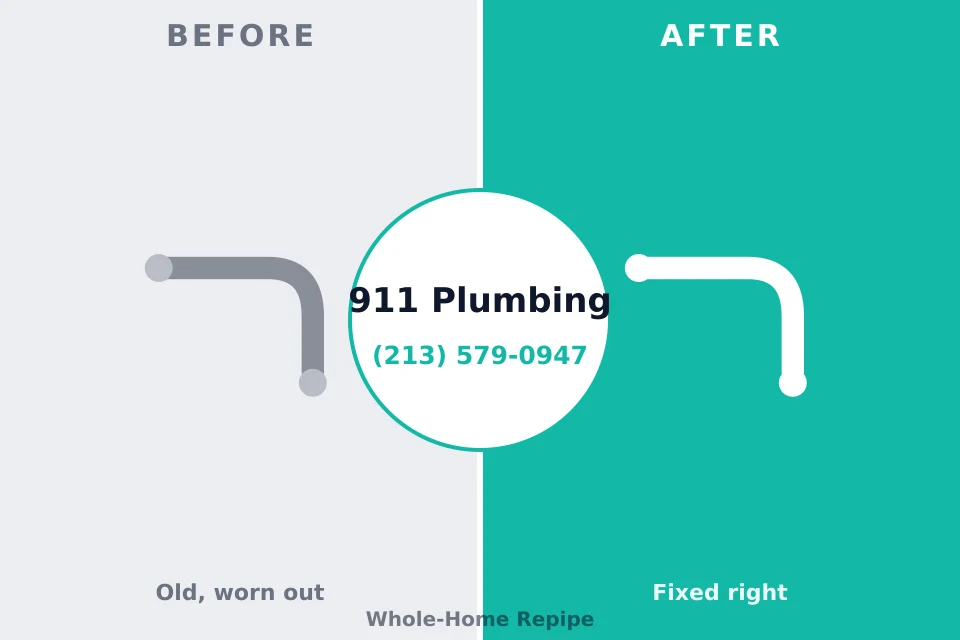 Before and after: plumbing repair Rochester, WI